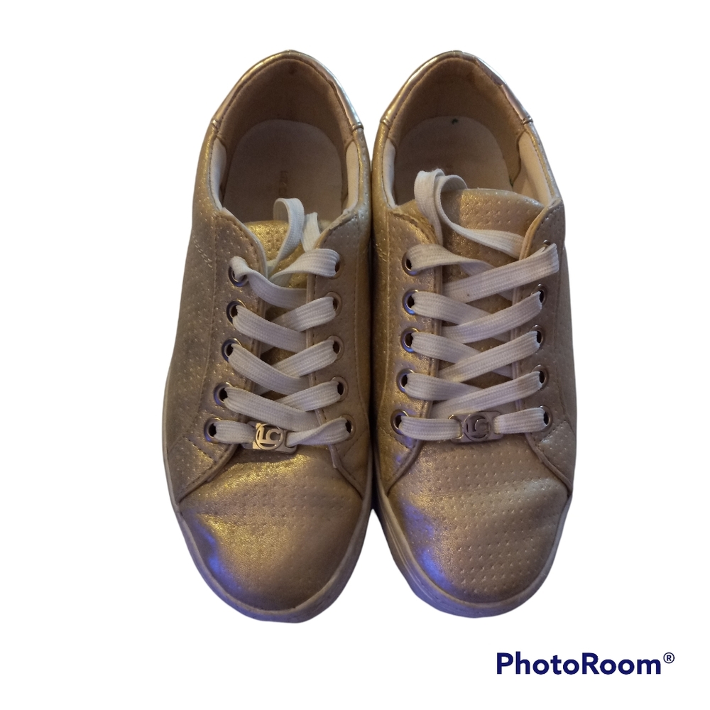 Gold Liz Claiborne Warwick sneakers size 5M youth girls